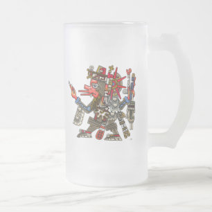 Quetzalcoatl Frosted Glass Beer Mug