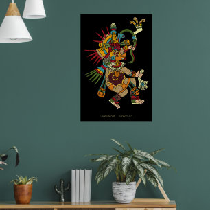 Quetzalcoatl Mayan Art Poster w/out frame