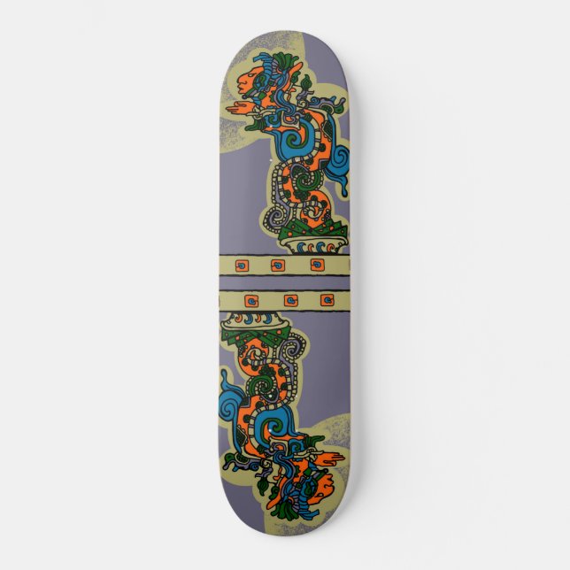 Quetzalcoatl. Tribal Aztec Skateboard (Front)