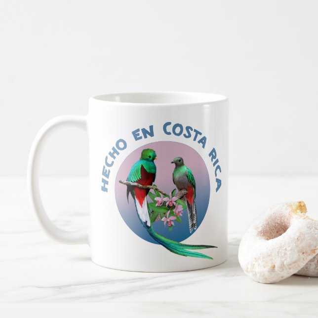 Quetzales, Hecho En Costa Rica Mug - Pura Vida (With Donut)