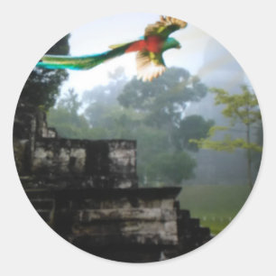 Quetzel in Tikal Classic Round Sticker