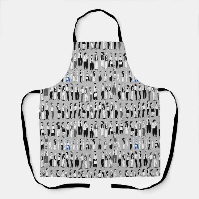 Queue, more queue L Grey BG Apron (Front)