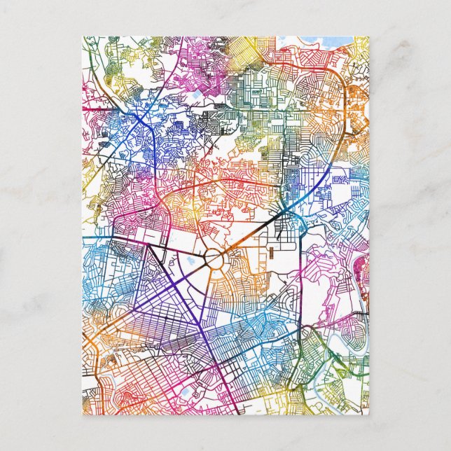 Quezon City Philippines Map Postcard (Front)