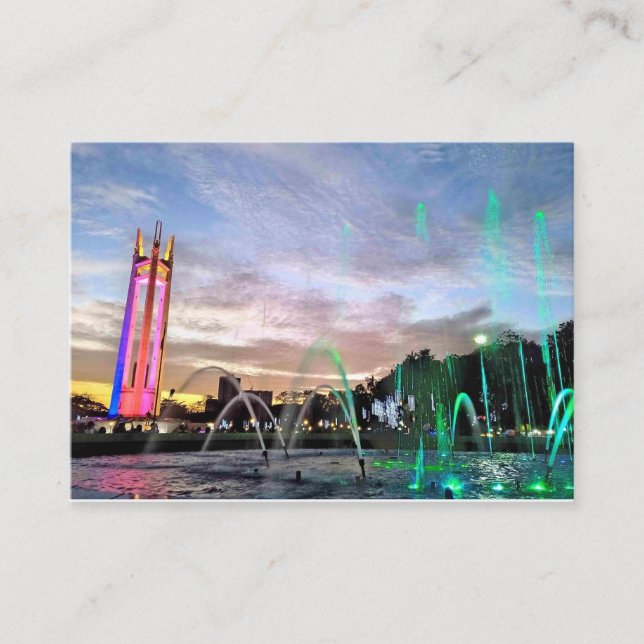 Quezon Memorial Circle Park Quezon City at Night F Loyalty Card (Front)