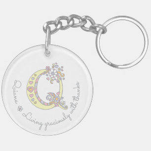 Quiana monogram letter q name and meaning keyring