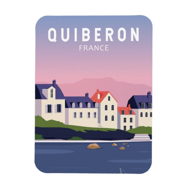 Quiberon France Travel Vintage Art Magnet (Vertical)