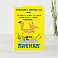 Quick Brown Fox needs to Pee Folding Birthday