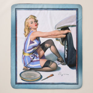 Quick Change by Gil Elvgren Sherpa Blanket