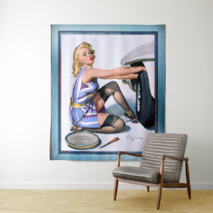 Quick Change by Gil Elvgren Tapestry
