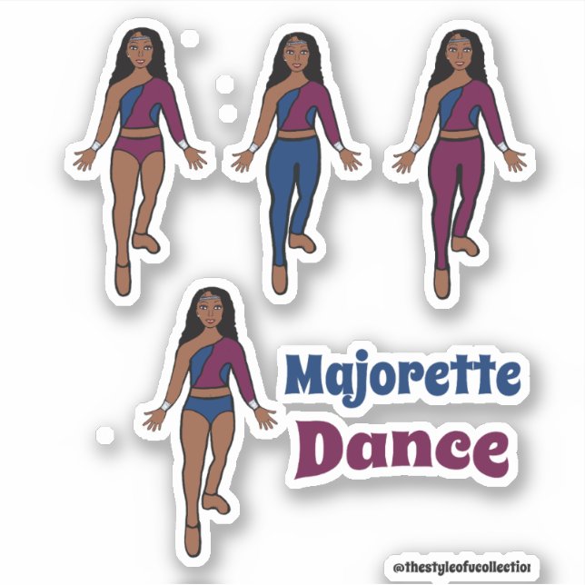 Quick Change  Dancer Stickers Burgundy Navy (Front)