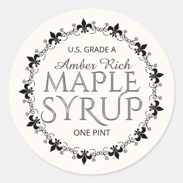 Quick Mini Maple Syrup Lid Label  (Front)