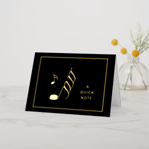 Quick Note Hemidemisemiquaver Gold Foil Note Card