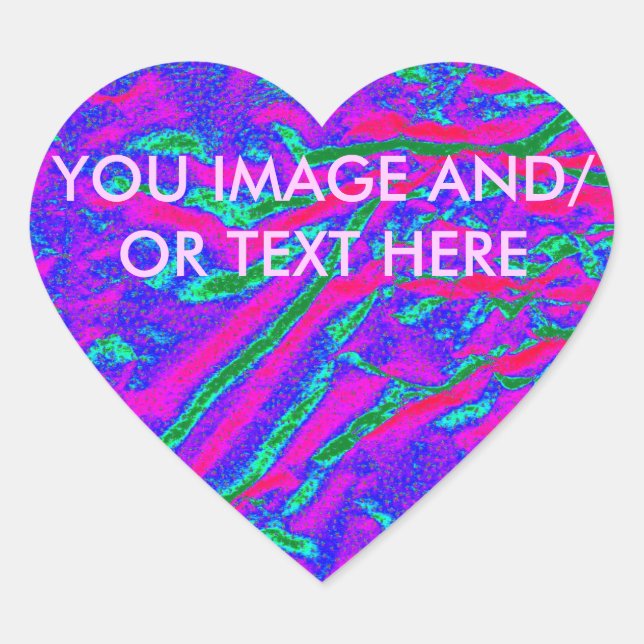 QUICK PRODUCT CREATE - YOUR IMAGE AND/OR TEXT HERE HEART STICKER (Front)