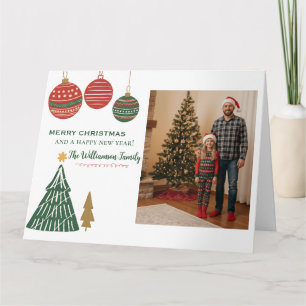 Quick Send PreWrite Modern Graphic Christmas Photo Card