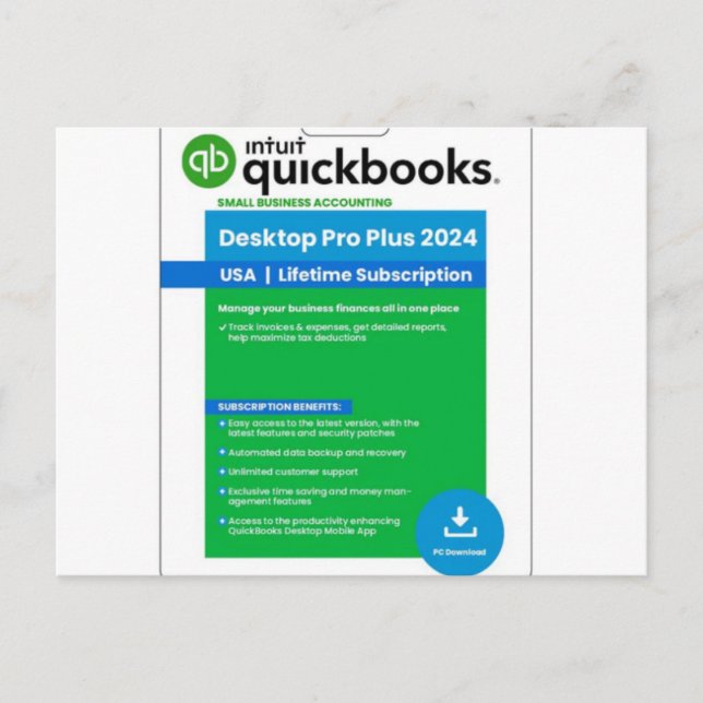 Quickbooks Desktop Pro 2023 - intquickbooks.com Postcard (Front)