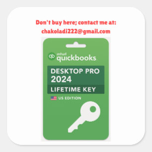 Quickbooks Desktop Pro 2024 chakoladi222@gmail.com Square Sticker