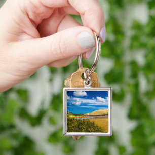 Quicksand stream near 90-Mile Beach, New Zealand Key Ring