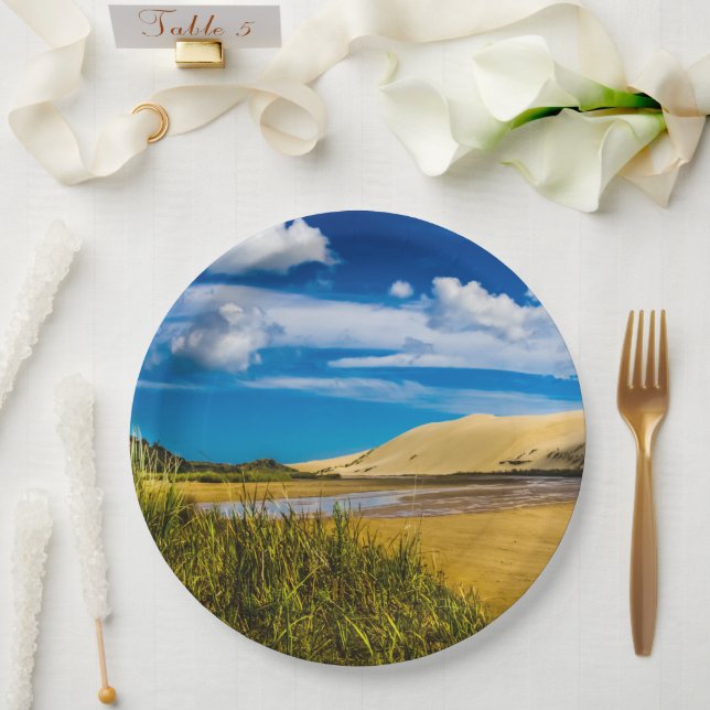 Quicksand stream near 90-Mile Beach, New Zealand Paper Plate (Wedding)