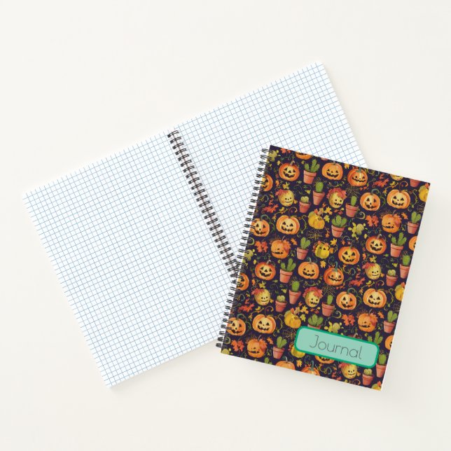 Quicky Fall Inspired Pumpkin and Cactus - Design 2 Notebook (Inside)