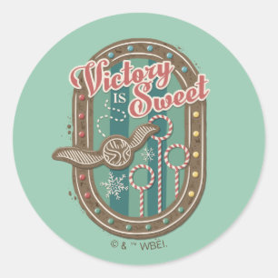 QUIDDITCH™ Victory is Sweet Holiday Cookie Graphic Classic Round Sticker