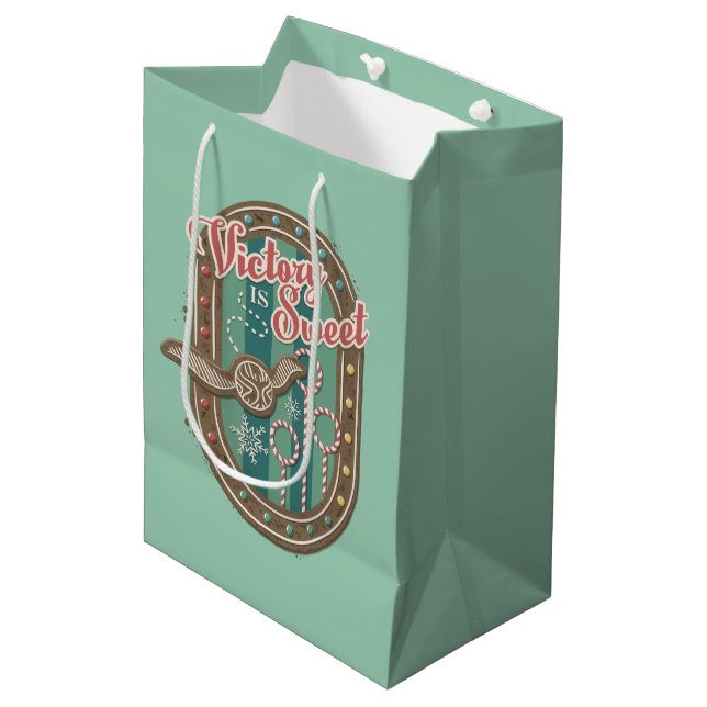 QUIDDITCH™ Victory is Sweet Holiday Cookie Graphic Medium Gift Bag (Front Angled)