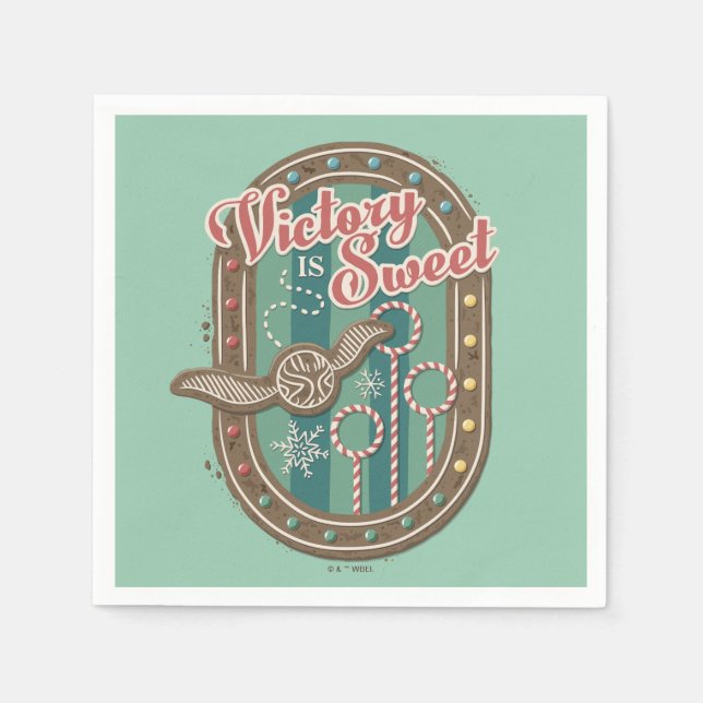 QUIDDITCH™ Victory is Sweet Holiday Cookie Graphic Napkin (Front)