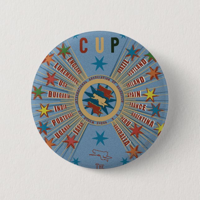 QUIDDITCH™ World Cup Blue Poster 6 Cm Round Badge (Front)