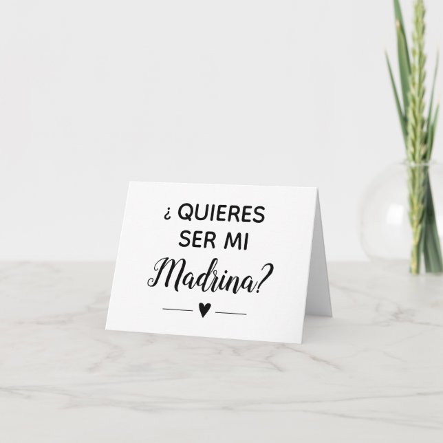 Quieres Ser Mi Madrina Godmother Proposal Invitation (Front)