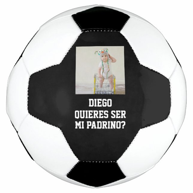 Quieres Ser Mi Padrino Godparent Proposal Futbol Football (Front)