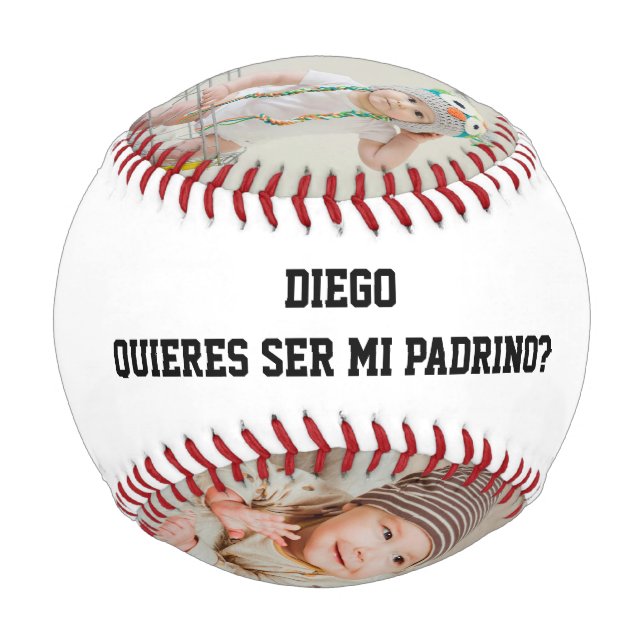 Quieres Ser Mi Padrino Godparent Proposal Sports Baseball (Back)