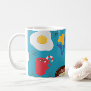 "Quiero Café" Breakfast Pattern Mug