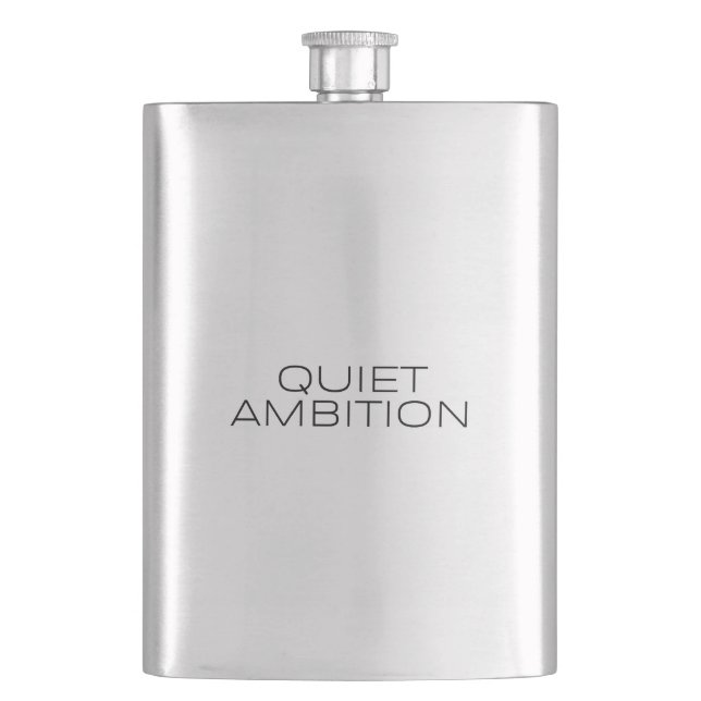 Quiet Ambition Matte Black Stainless Steel Flask (Front)