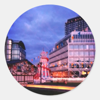 Quiet at night classic round sticker