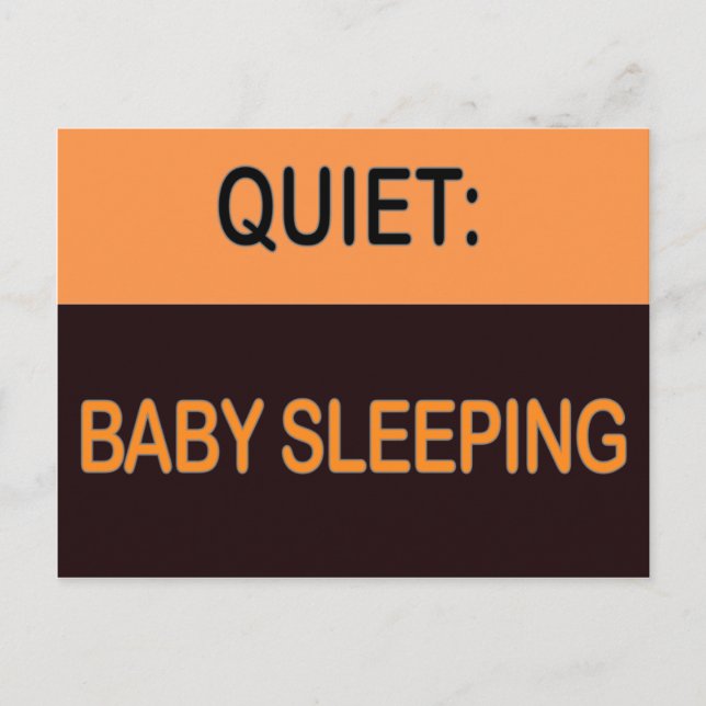 QUIET BABY SLEEPING POSTCARD (Front)