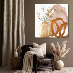 Quiet Balance Abstract Botanical Still Life Canvas Print