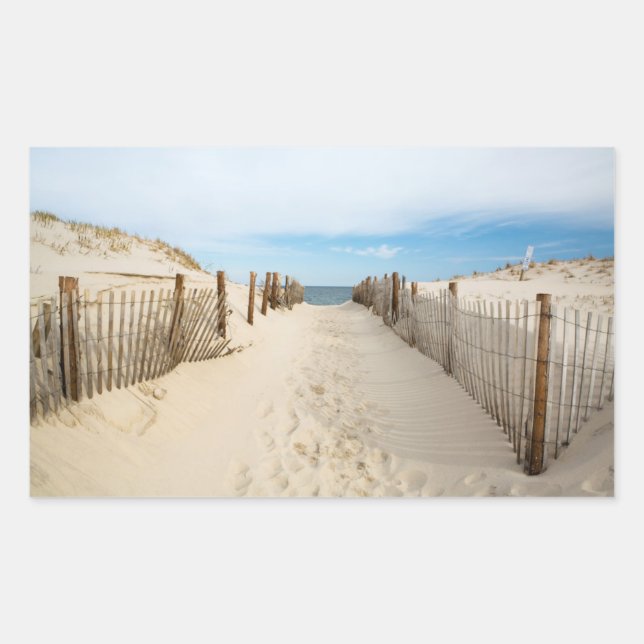 Quiet Beach Rectangular Sticker (Front)