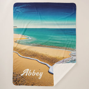 Quiet Beach Sherpa Blanket