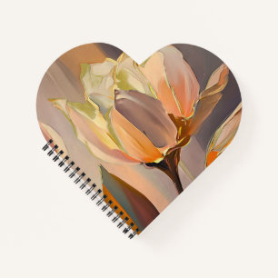 Quiet Bloom – Abstract Tulips In Soft Gold Notebook