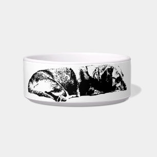 Quiet Bowl – Ink-Style Dog Silhouette