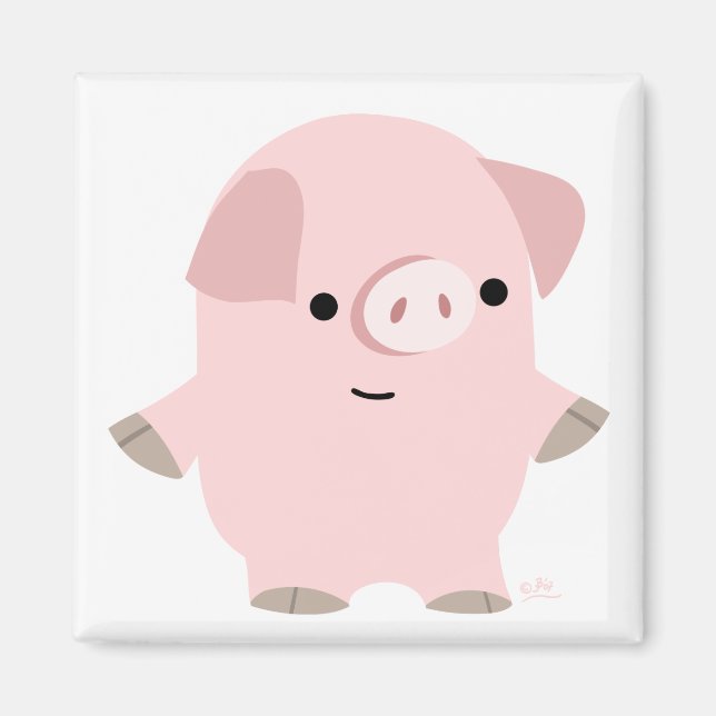 Quiet Cartoon Pig magnet (Front)