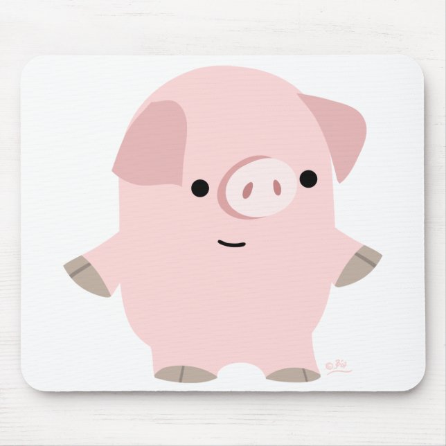Quiet Cartoon Pig mousepad (Front)