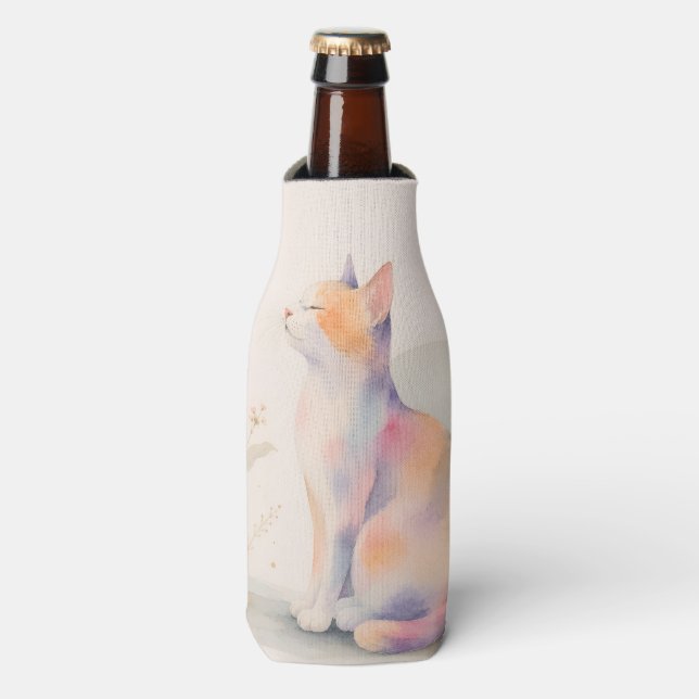 Quiet Cat in Moonlight Bottle Cooler (Bottle Front)