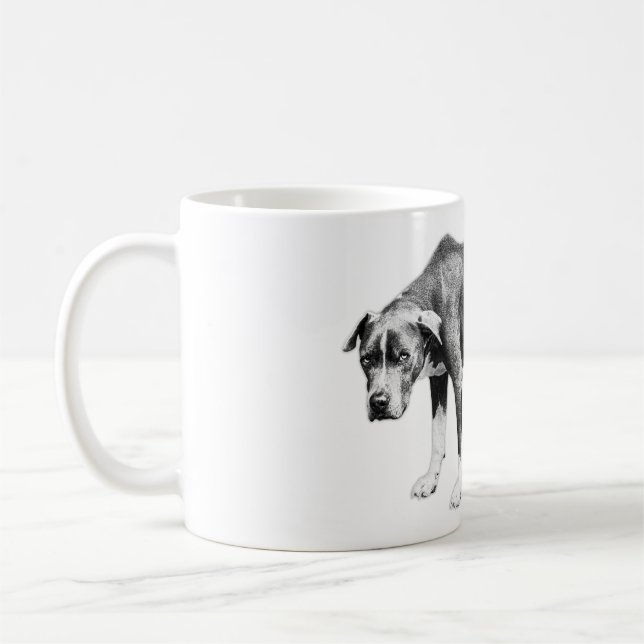 Quiet Check-In – Soft-Eyed Side Pose Coffee Mug (Left)