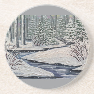 Quiet Christmas Forest Coaster