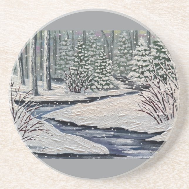 Quiet Christmas Forest Coaster (Front)