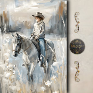 Quiet Cowboy Dreams Decoupage Tissue Paper