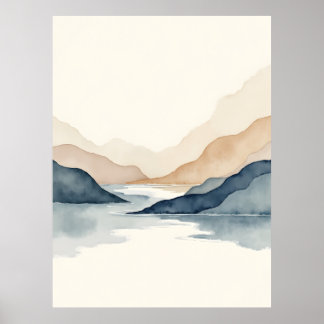 Quiet Currents - Minimal Landscape Poster