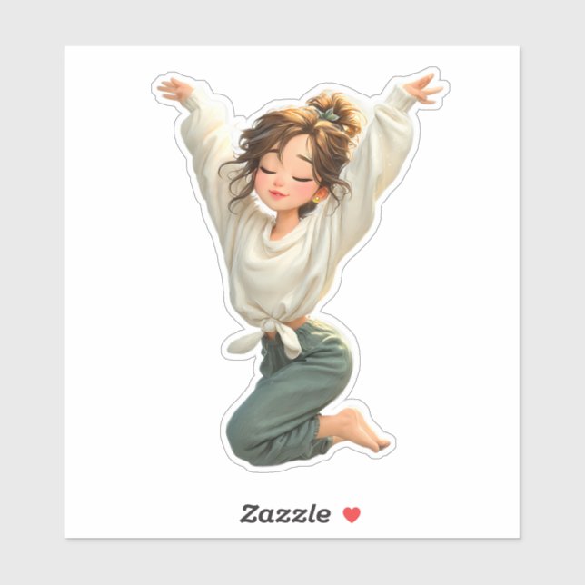 Quiet Daydream Girl – Premium Art Sticker (Sheet)