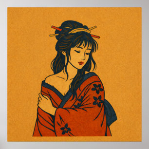 Quiet Elegance – Traditional Japanese Woman Art Poster