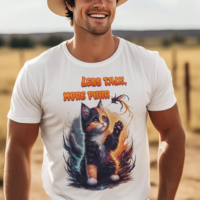 Quiet Feline Wisdom: Less Talk, More Purr T-Shirt (Creator Uploaded)